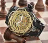 2021 Nieuwe INA Luxe Mens Militaire Sports Horloge Grote Dial Golden Quartz Heren Horloges Kalender Siliconen Bandhorloges Montre de Luxe