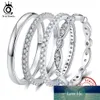 ORSA JEWELS Anelli in argento sterling 925 da donna Classic Round Full Pave AAA Cubic Zircon Engagement Wedding Band Ring per ragazze SR63 Prezzo di fabbrica design esperto Qualità