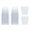 Disposable Cups & Straws 100PCS 60ML Transparent Dessert PS Hard Trapezoid Square Cup Food Grade Portion Des
