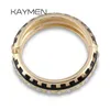 Women Loved Statement Fashion Bangle Bracelet & Golden Plated Inlaid Square Crystals Cuff Bangle for Wedding Party Gift Q0717