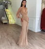 Long Sleeve Gold Sequined Mermaid Arabic Dubai Prom Dresses For Women 2022 Evening Dress Party Gowns Plus Size Abendkleider robe d5938485