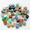 12mm Flat Back Quartz Loose Stone Round Cab Cabochons Chakras Pärlor för Smycken Göra Healing Crystal Wholesale