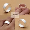 結婚指輪無料彫刻レターS999スターリングシルバーリング調節可能なシンプルバンド女性男性カップル愛好家ジュエリーバレンタインデーギフト