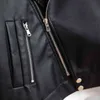 PU кожаная куртка весной осень женская мода заклепка молнии поворотный воротник черный короткие искусственные панк-куртки 210430