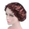 Cappello per la cura dei capelli lunghi da donna Tinta unita Sonno notturno Cappello da cuffia in raso solido regolabile Cappello avvolgente in seta Cuffia da doccia Strumenti per lo styling dei capelli