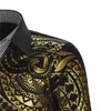 Camisas de vestido masculinas Luxury Gold Black Cirl