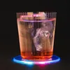 LED点滅コースターライトアップカップパッドマットコースタークラブアクリルドリンクビール飲料マットパーティーウェディングバー装飾RRE11030
