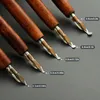 Party Favor 5pcs Dip Wooden Pen Set Pens English Calligraphy Copperplate Nib Script Wood With Ergonomic Handle6226235