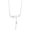 CIAXY 925 collares de circón con incrustaciones de plata esterlina para mujer, colgante romántico de flor de cerezo, gargantilla de cadena de clavícula, joyería de lujoUK3N {categoría}