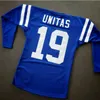 Custom 009 Youth Women Vintage Johnny Unitas MIT 1970 3/4 Sleeve Football Jersey Dimensione S-4xl o Custom qualsiasi nome o Nome Jersey