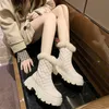 2021 bottes de neige d'hiver de haute qualité en peluche fond épais fourrure chaude tube moyen intégré bottes Martin de style anglais