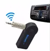 Universal 3.5mm Bluetooth Car Kit A2DP Trådlös FM-sändare AUX Audio Music Receiver Adapter Handsfree med MIC för telefon MP3 Retail Box