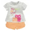 Baby Girls Tenues 100% coton Summer manches courtes enfants Tee-shirts Shorts Pantalons 2 3 4 5 6 7 ans Pyjamas de nuit de fille 210413