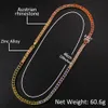 Mens Colorful Diamond Iced Out Tennis Chain Hip Hop Jewelry Necklace Silver Gold Chain Necklaces 4mm234t