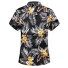 45 kg120 kg Nowy moda męska męska tropikalna koszulka roślinna koszule męskie Summer Casual Down Down Tops 5xl 6xl 7xl 210412