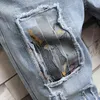 Arte personagem 3D impresso luz masculina azul confortável denim shorts verão novo jovem must-haver moda jeans slim