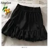 Neploe High Waist Hip A Line Kjol Kvinnor 2 färger Draped Design Sommar Outwear Jupe Femme Koreanska Chic Ball Gown Faldas 210510