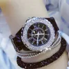 Luxury Crystal Wristwatche White Ceramic Ladies Watch Quartz Fashion Watches Wrist watches for Female 210616