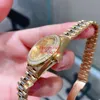 럭셔리 여성 다이아몬드 시계 클래식 사파이어 유리 69178 26mm 큰 돋보기 일정 기계식 옐로우 골드 스틸 팔찌 시계