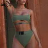 I-X Sexy Bikini Micro Bikinis 2020 Highcut Badkläder Kvinnor Biquini Buckle Baddräkt Solid Svart Baddräkt Strandkläder Baddräkt X0522