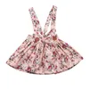 Nya tjejer klänningar sommar mode toddler barn baby flickor blommig tryck ärmlös kläder party bib strap tutu klänning 0-4y q0716