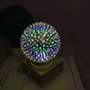 Lampada proiettore galassia 3D sfera di vetro trasparente luce notturna magica fuochi d'artificio colorati base in legno massello atmosfera natalizia regalo 5V W220222