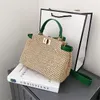 Schoudertassen Weave Vierkante Tote Tas 2021 Zomer Hoge Kwaliteit Stro Dames Designer Handtas Beach Travel Messenger