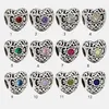 Fine jewelry Authentic 925 Sterling Silver Bead Fit Charm Bracelets Hollow Birthstone Heart Charms Safety Chain Pendant DIY beads