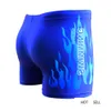 Modello di fiamma Uomo Costume da bagno maschile Boxer Pantaloncini Costume da bagno Tronchi Nuoto Nero Blu Abbigliamento da spiaggia Slip Costume da bagno Abbigliamento da spiaggia