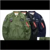 Apparel Clothing Outerwear Mens Jackets Flight Pilot Bomber Casual High Street Long Sleeved Coats Women Letter Pattern Print Jack Rguwm