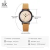 Shengke Simple Women Dress Watches Retro Leather Female Top Top Brand Women's Fashion Mini Design Wrist Wrists 210616