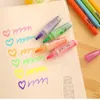 Highlighters 6 stks / partij Leuke Mini Markeerstift Mooie Cartoon Fluorescerende Pen voor Schrijven Markers Gift Office School Levert