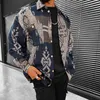 Primavera casual colarinho colarinho botão camisa masculina harajuku tops streetwear moda manga longa xadrez impresso camisas para homens 211126