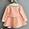 Vente chaude Enfants Vêtements Ensembles Filles Chandail Tricoté Cardigan + Treillis Jupe Plissée Enfants Princesse Tenues