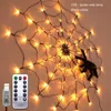 Party Supplies Halloween Dekorationer LED Spider Webbljus Inomhus och Utomhus Atmosfär Layout Props fjärrkontroll Ljus LLB9966