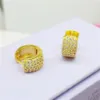 Minúsculo zircon incrustado aro huggie brincos mulheres 18k ouro amarelo encheu o presente de acessórios de moda clássico