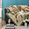 Aggcua Indian boho throw blanket for bed Bedspread Double knit towel jacquard sofa blankets nordic Tapestry carpet mat