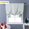 NICETOWN 1PC amarrar sombra Bolso Blackout Curtain Modern sólido europeu e americano estilo para cozinha pequena janela 210712