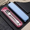 Stainless Steel Flatware Set Portable Cutlery Set For Outdoor Travel Picnic Dinnerware Set Metal Straw With Box And Bag Utensil RRB13800