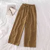 Corduroy Women Pants Autumn Winter Solid Vintage Quality Pantalones De High Waist Ropa Mujer 18848 210415