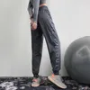 Kvinnor Andas Hög midja Sportbyxor Kvinna Mode Side Brev Tryckt Hög Stretch Jogger Byxor Comfy Lösa Byxor Q0801