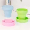 Bottiglie d'acqua usa e getta in silicone senza BPA, pieghevoli, portatili, pieghevoli, da campeggio, con coperchi