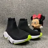 Infant Kids Knit Speeds Sock Runner Knitted Mid High light Running Shoes Black Wine Red Sneaker Girls Boys Sports Footwear Children Basketba