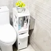 Vloer gemonteerd waterdicht toilet zijkast PVC badkamer opslag rack slaapkamer keuken opslag planken thuis badkamer organizer T200413