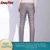 Damskie spodnie W DÓłu Zima Stripe Dla Kobiet Ciepłe Pantalon Femme Plus Rozmiar Wschód Talia Dorywczo Grube Długie Pant Garemay 210428