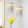 Modern Pendant Lights Silver Chain Lamp For Kitchen Dining Room Bedroom Led Indoor Lighting Fixture Simple Lustre Home Decor