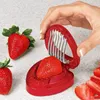Strawberry Slicer Fruit tool Plastic Fruit Carving Knife Cutter Stainless Steel Sharp Blade Kitchen Gadgets Vegetable Cutters