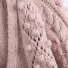 Casual vrouw losse harige bal haak cardigan sping mode dames holle knitwear meisjes zoete extra grote lagen 210515