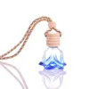 6 ml mode kleur parfum fles leeg glas cosmetische essentiële olie draagbare auto hanger rose vorm flessen liefde cadeau