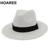 Дизайнеры моды Hoaree Summer Sun Trass Hats для женщин и мужчины классическая панама пляжная соломенная шляпа мужчина из ультрафиолетовой защиты белый большой SA3491331
